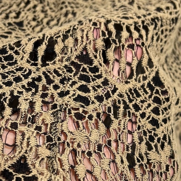 PAPILLON Womens Brown Crochet Lace Lined Mini Dress, Size Large- #315 - Picture 10 of 13